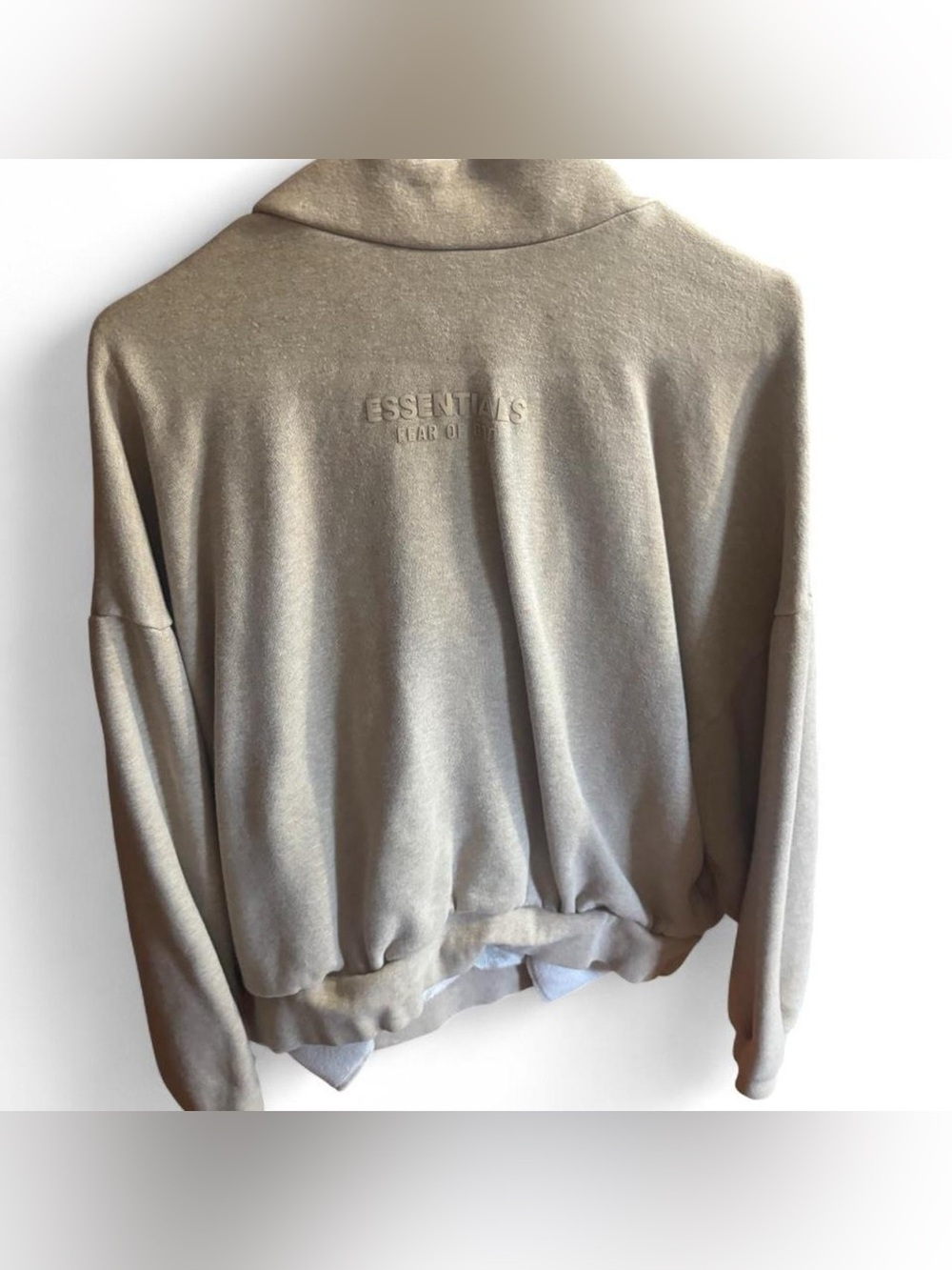 Fear of God Essentials cream hoodie